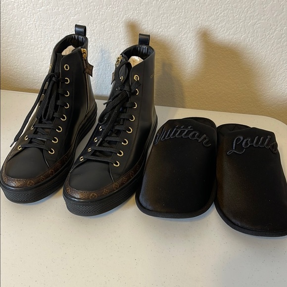 Reserved Cole bundle Black High-Top Stellar boots black lv slippers Sz 41 - Picture 3 of 10